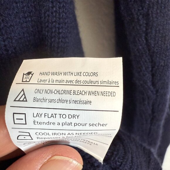 Vince Wool Cashmere Blend Sweater Navy Blue Size Large FLAW - Picture 12 of 13